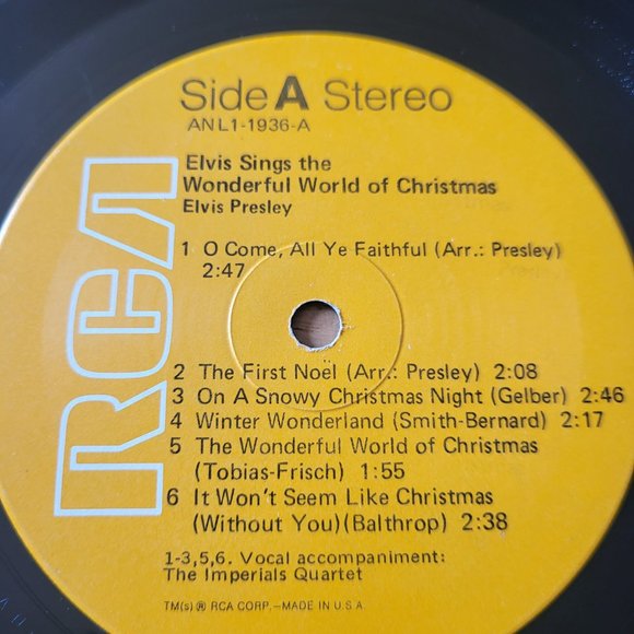 ELVIS PRESLEY Sings The Wonder World of Christmas LP RCA AN L1-1936 LP3 - Picture 2 of 7